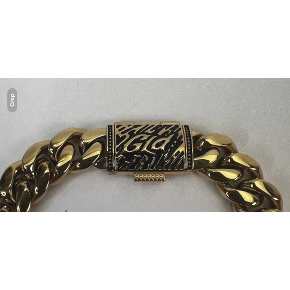 GLD Cuban Link Chain Necklace Gold Tone‎ Statement Jewelry Hip Hop Style - Picture 4 of 10